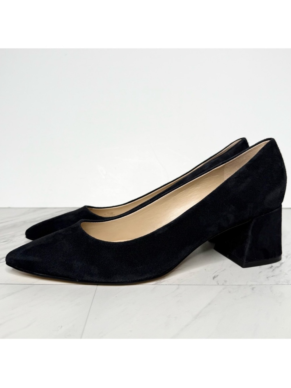 Marc Fisher Lewisa Pointy Toe Black Suede Pump 9 1/2 M